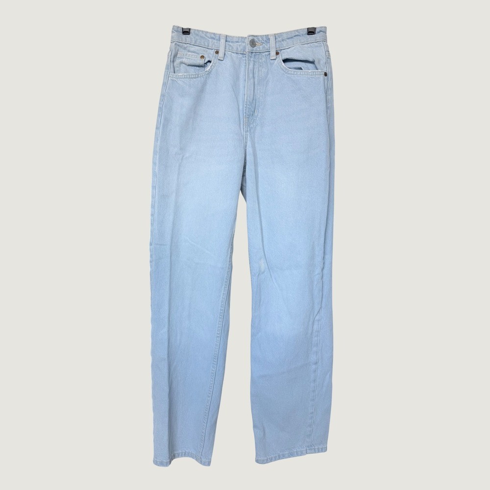 Women's 90s Straight High Waisted Jeans Light Wash Denim Vintage Preppy Casual 6
